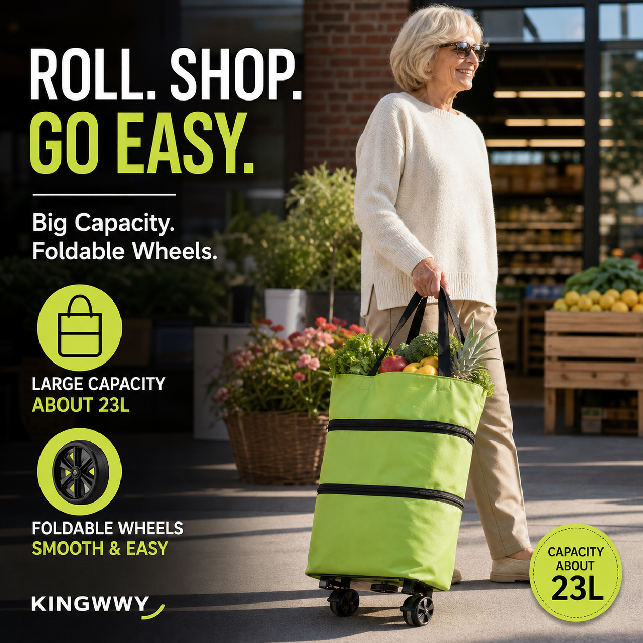 ⚡LAST DAY-50% OFF🔥 2 in 1 Foldable Shopping Cart
